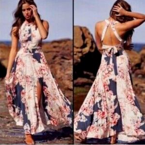 JAASE Endless Summer  **Navy Floral** Maxi Dress. Size: M.